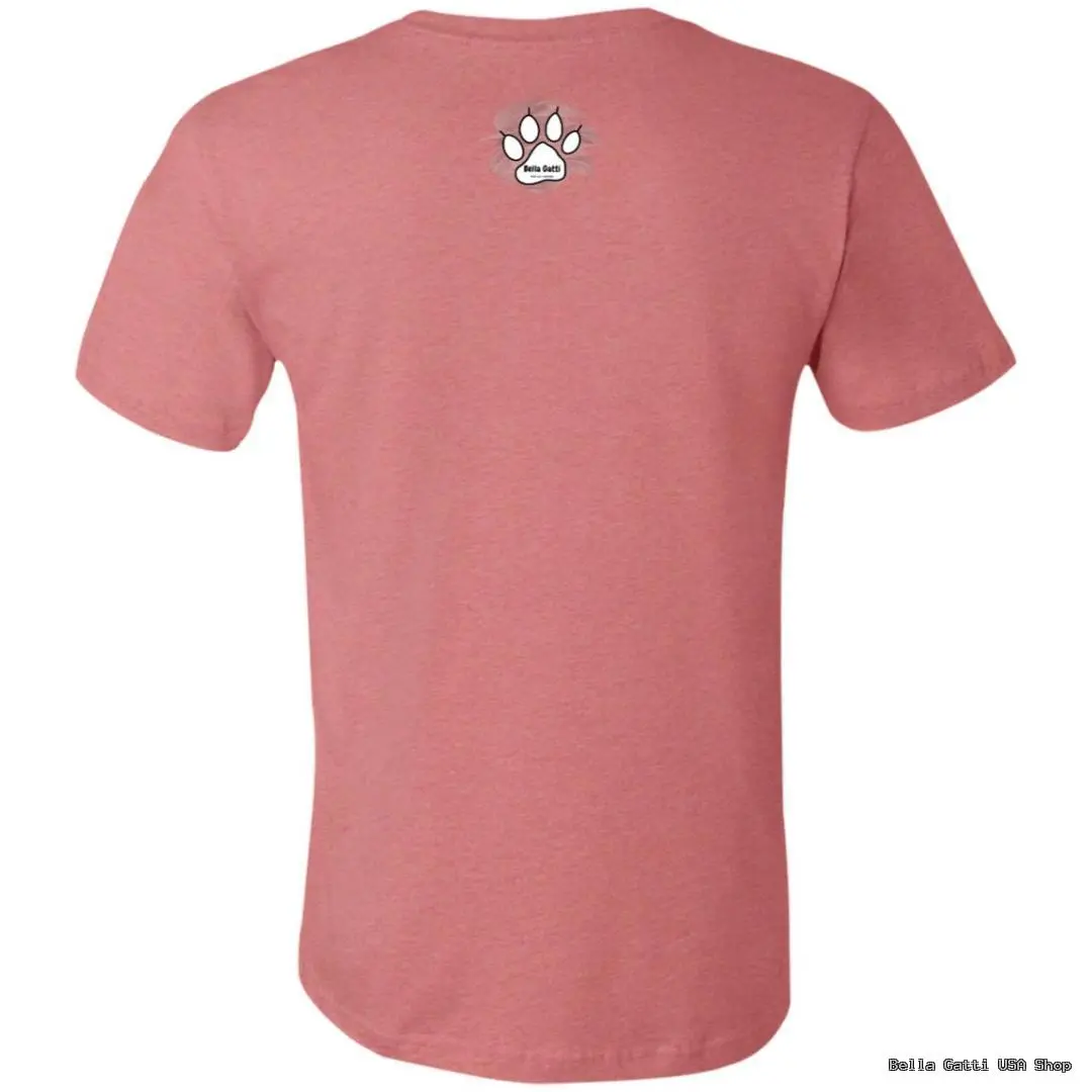 A plain, short-sleeved, light red T-shirt is shown from the back. Near the upper center, below the neckline, there is a small white paw print graphic with Baila Cute text inside it. The shirt has a simple and casual design.