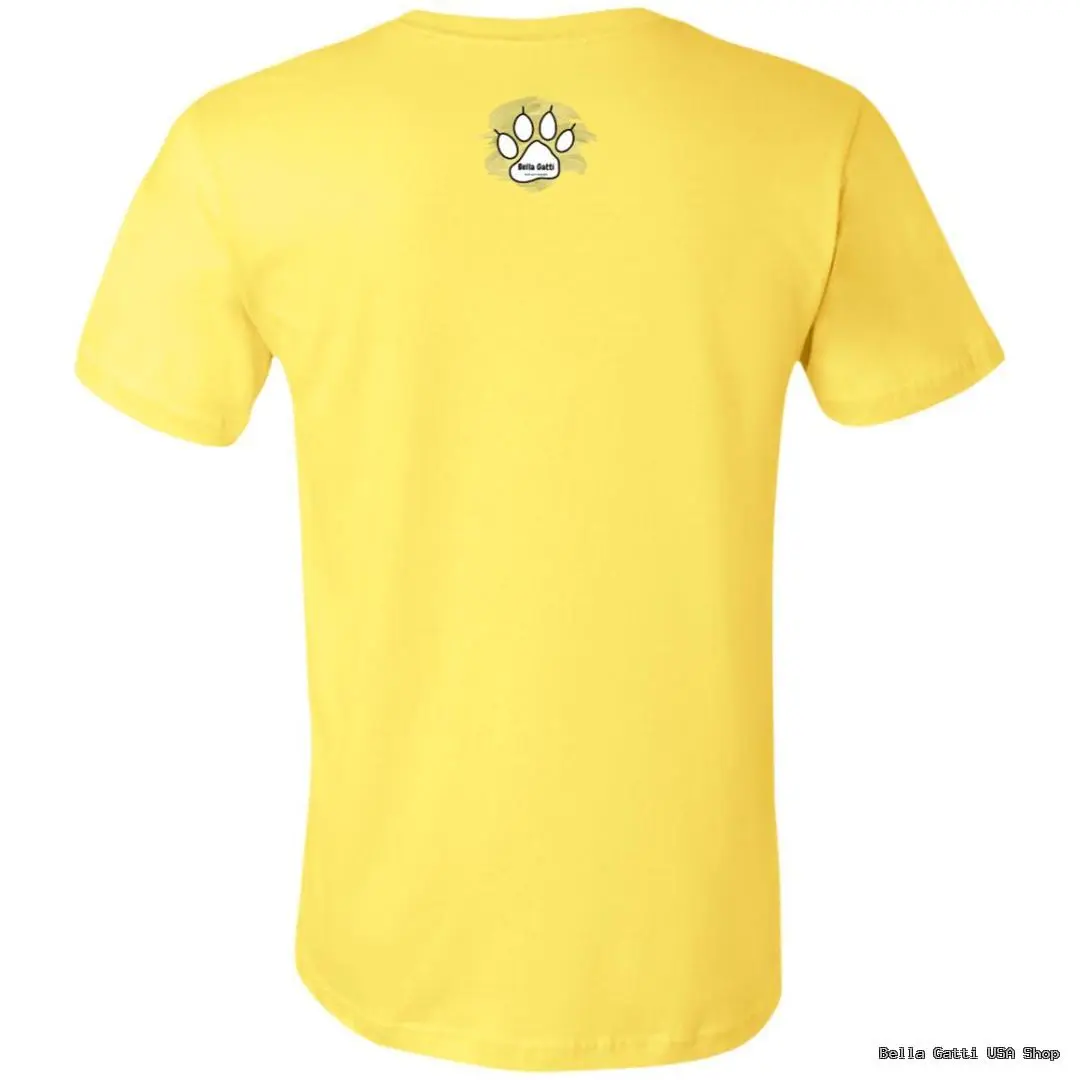 Yellow T-shirt with Bella Gatti logo on the back, available at Bella Gatti US Shop.