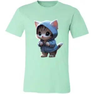 Cute cat in hoodie t-shirt from Bella Gatti US Shop