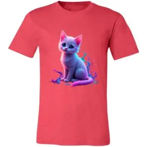 Pink t-shirt with a colorful kitten design from Bella Gatti US Shop.