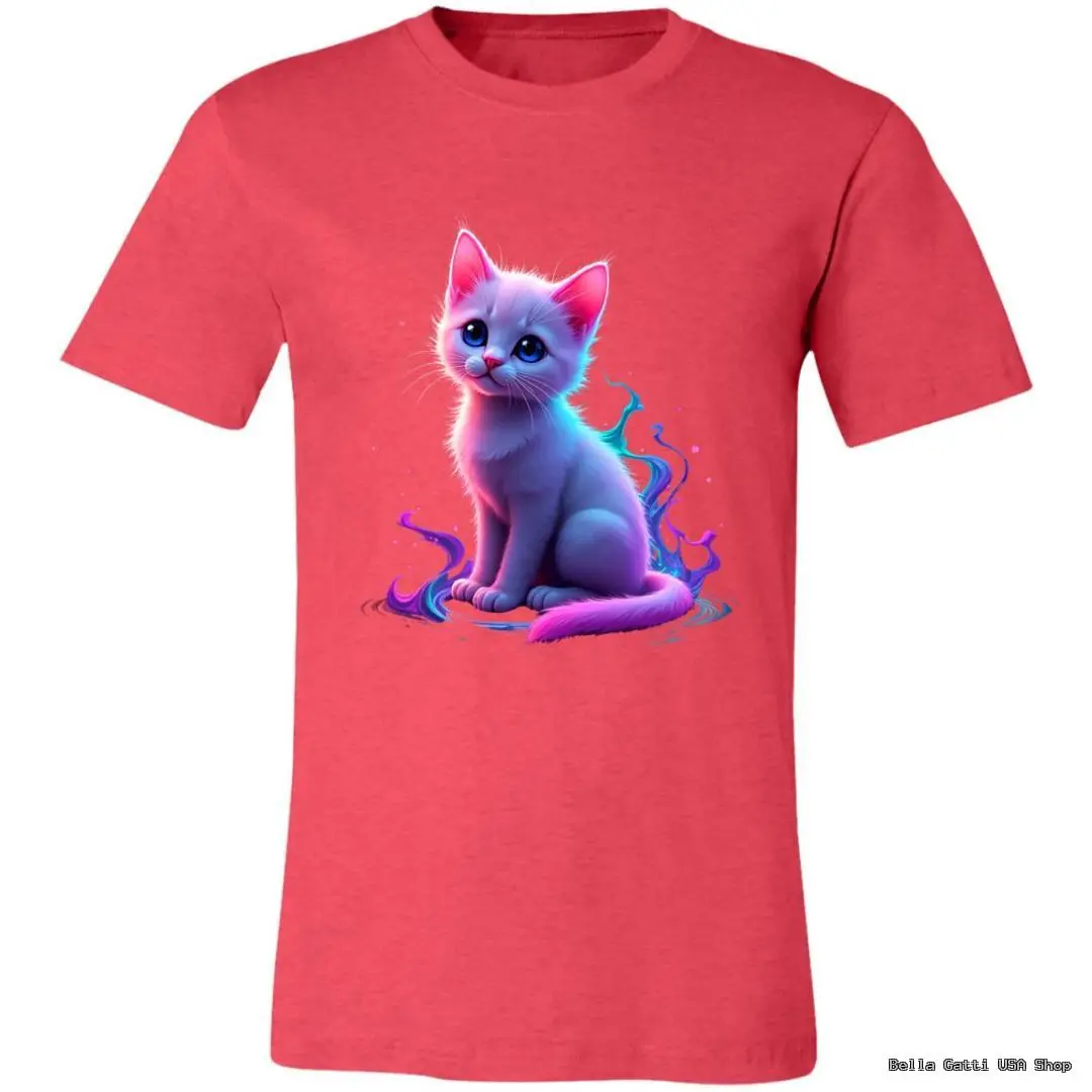 Pink t-shirt with a colorful kitten design from Bella Gatti US Shop.