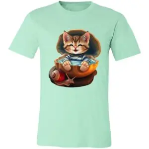 Bella Gatti US Shop T-shirt with kitten in a shell design