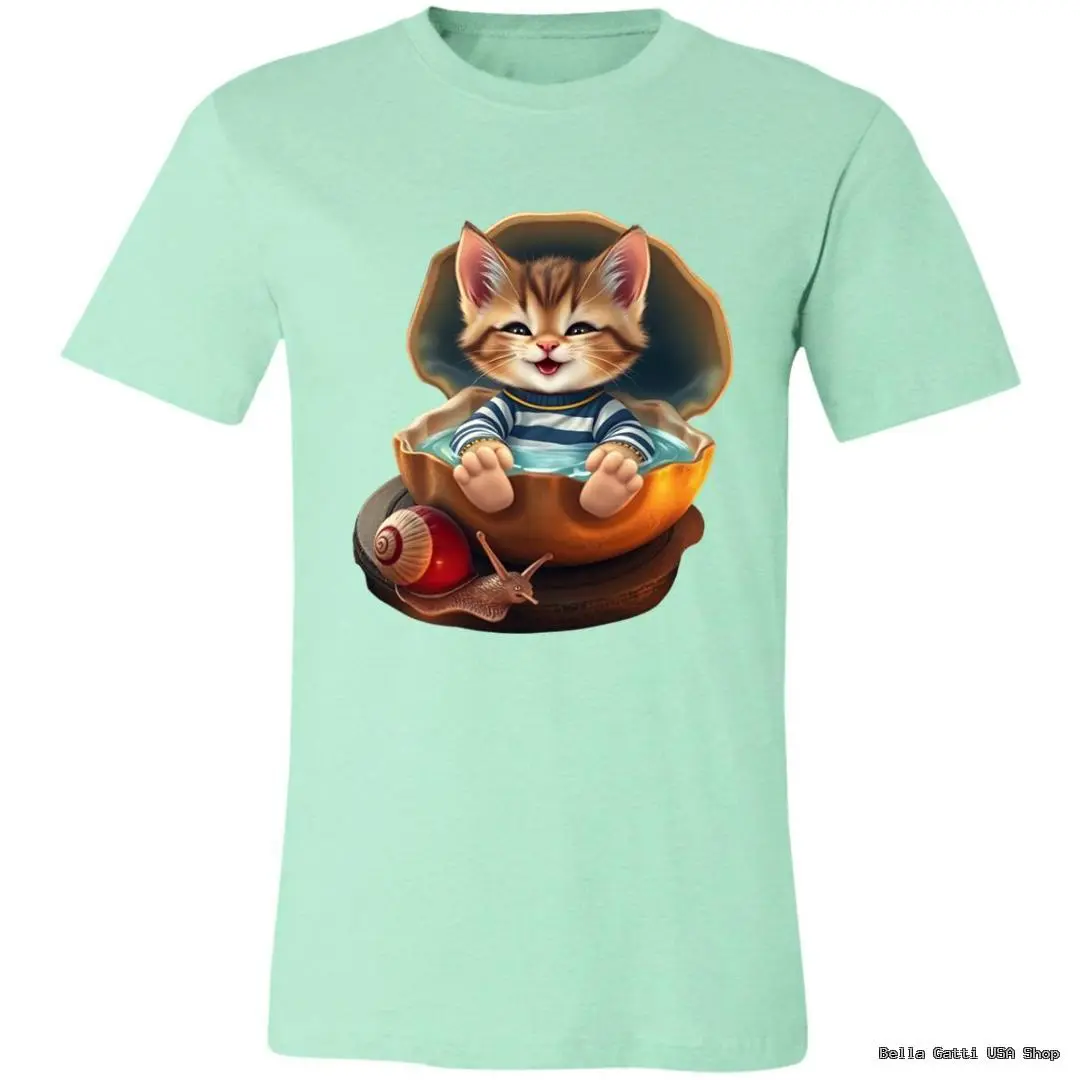 Bella Gatti US Shop T-shirt with kitten in a shell design