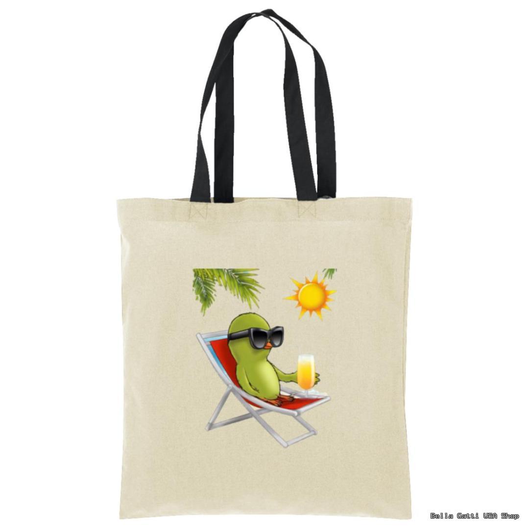 Tote bag with cartoon turtle sunbathing, Bella Gatti US Shop