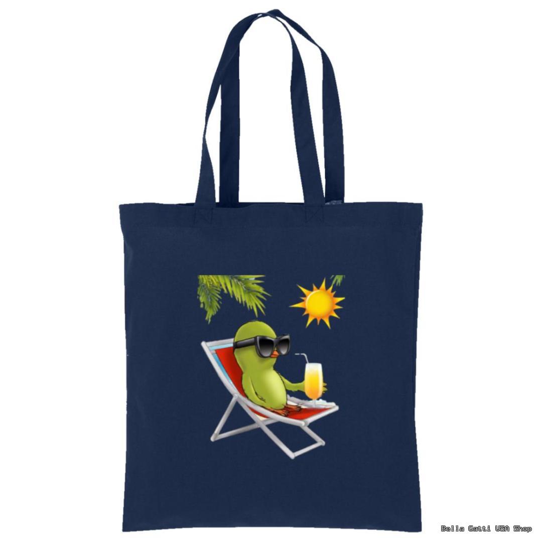 Bella Gatti US Shop tote bag with a parrot relaxing on a chair