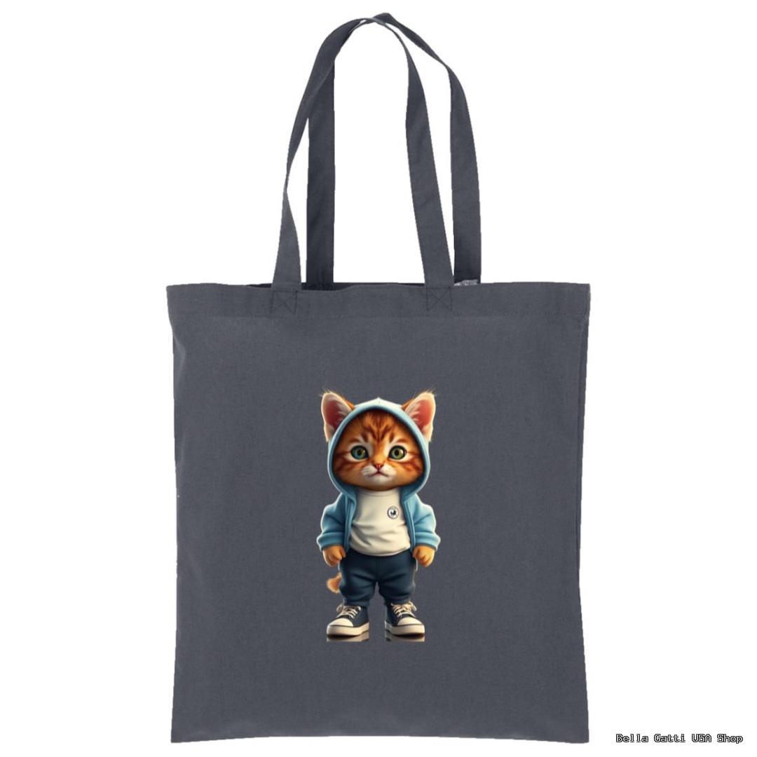 Bella Gatti US Shop tote bag with cute cat in hoodie design