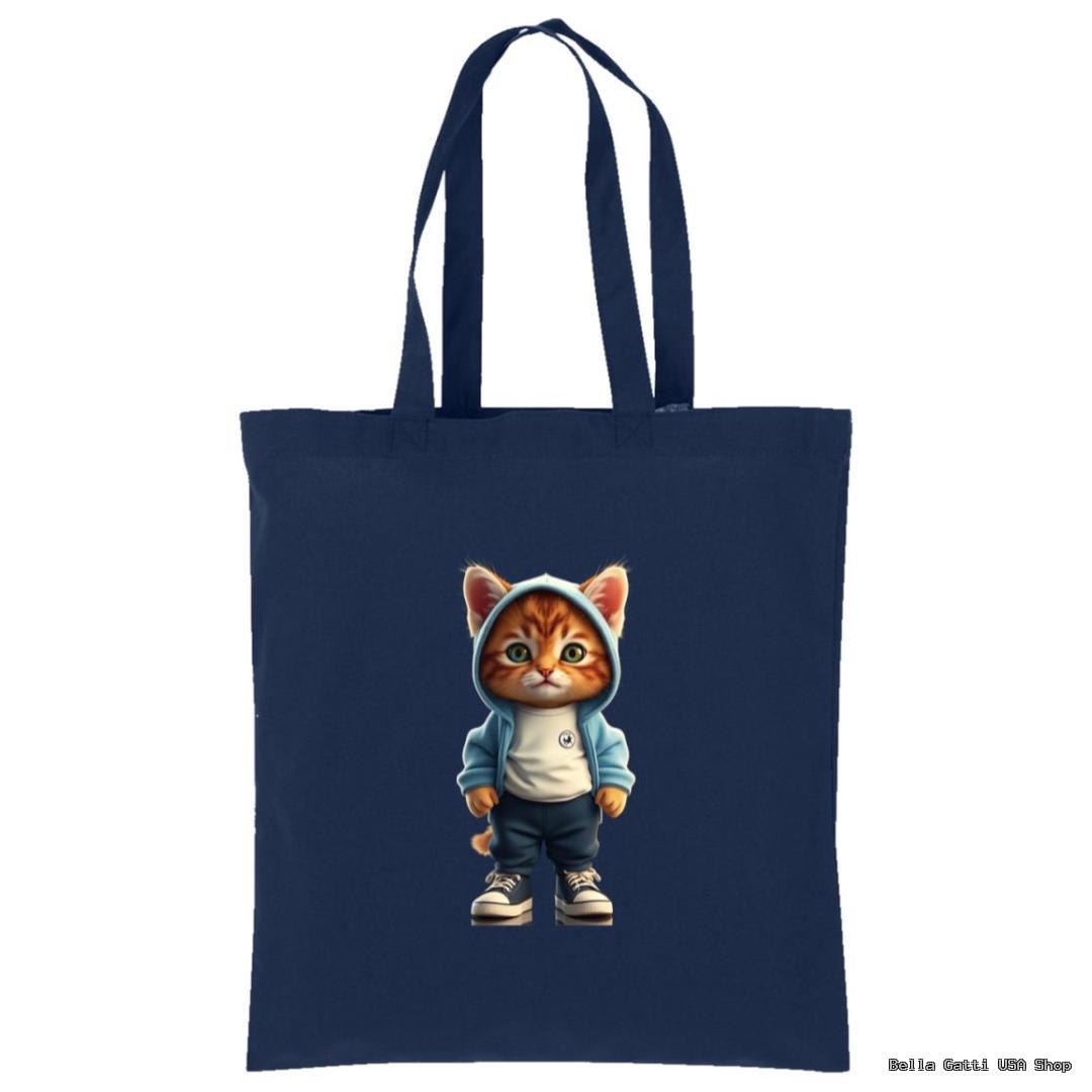 Bella Gatti US Shop tote bag with cute cat in hoodie design