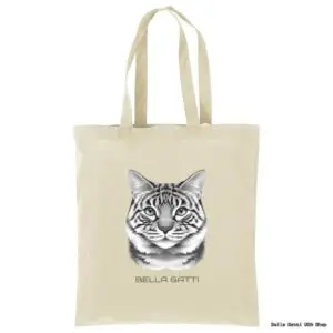 Bella Gatti tote bag with cat illustration