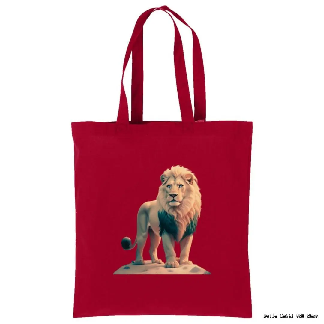 Red tote bag with lion design from Bella Gatti US Shop.