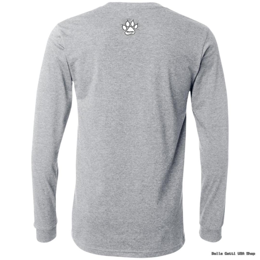 Gray long-sleeve shirt with paw print, Bella Gatti US Shop