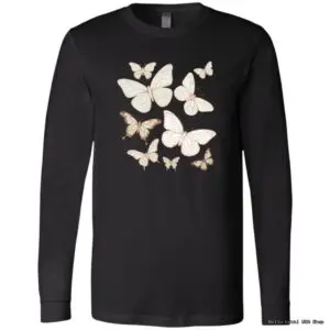 Bella Gatti US Shop butterfly design black long-sleeve shirt