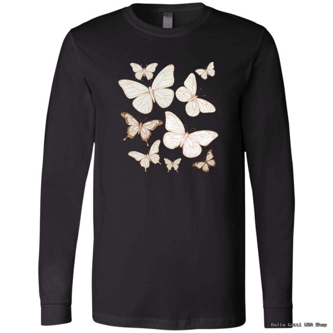 Bella Gatti US Shop butterfly design black long-sleeve shirt