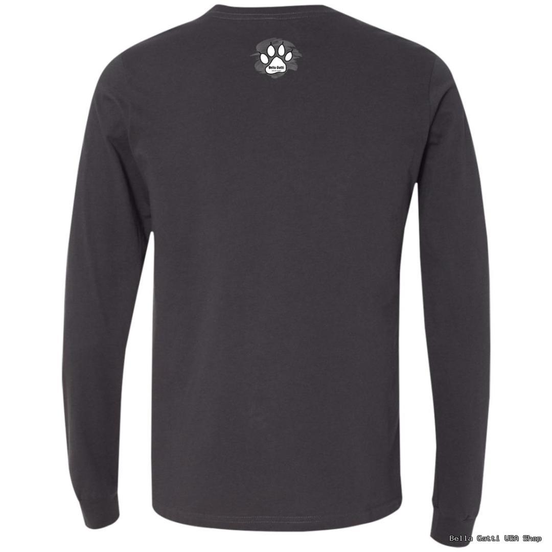 Bella Gatti US Shop black long-sleeve shirt with paw print design.