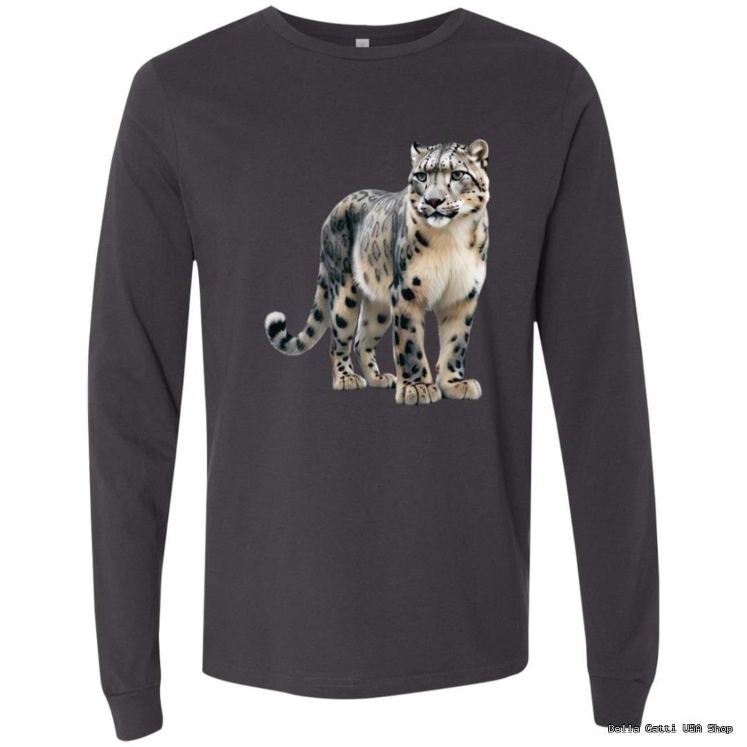 Black shirt with snow leopard print