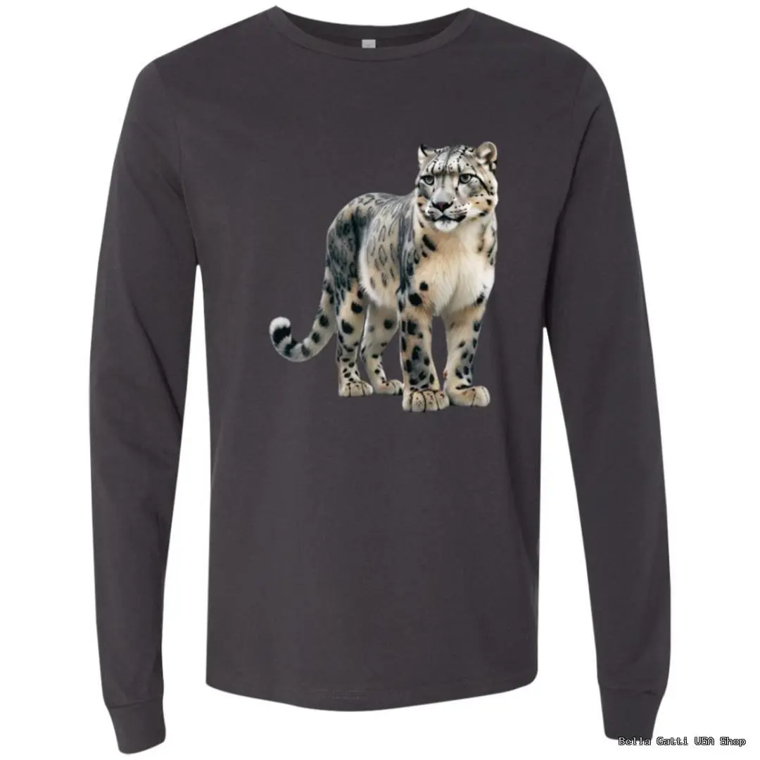 Black shirt with snow leopard print