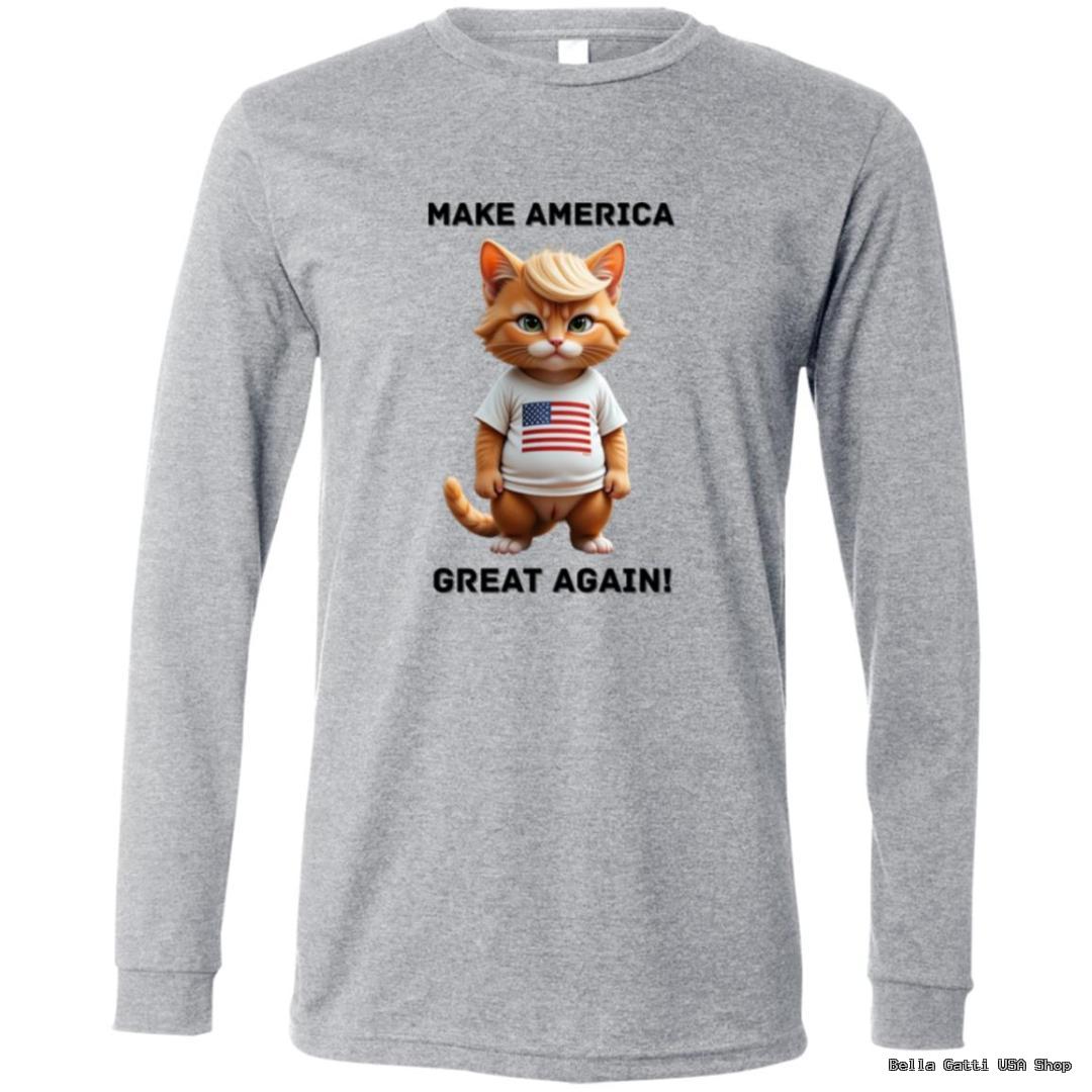 Gray shirt with patriotic cat design