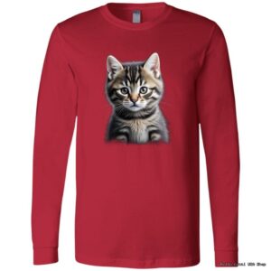 Red shirt with cute kitten print