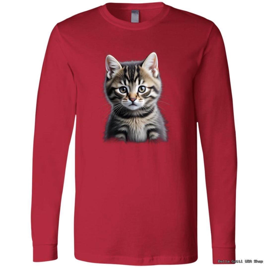 Red shirt with cute kitten print