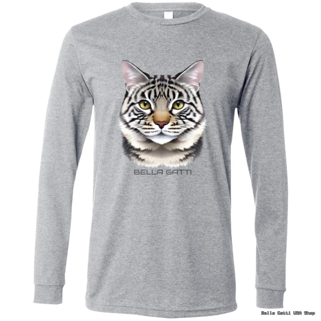 Gray shirt with a cat graphic design