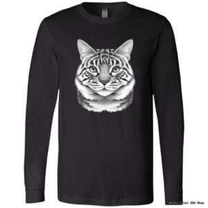 Black shirt with cat face design