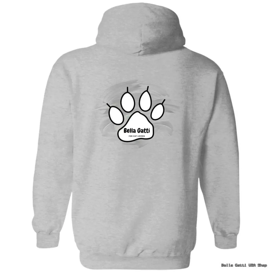 Gray hoodie with cat paw design