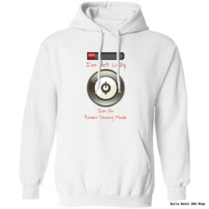 White hoodie with power saving mode design