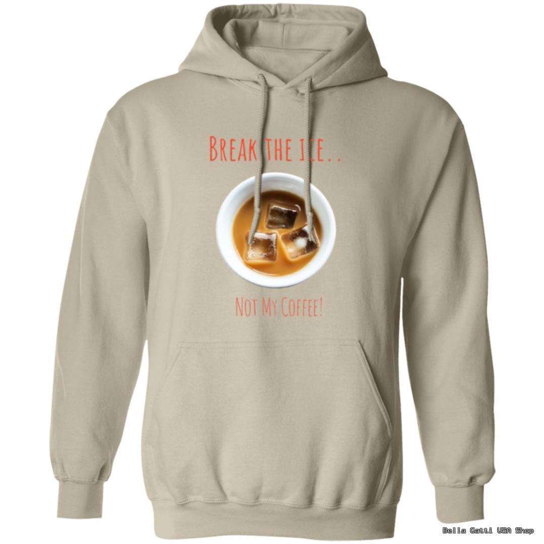 Beige hoodie with ice cube coffee design