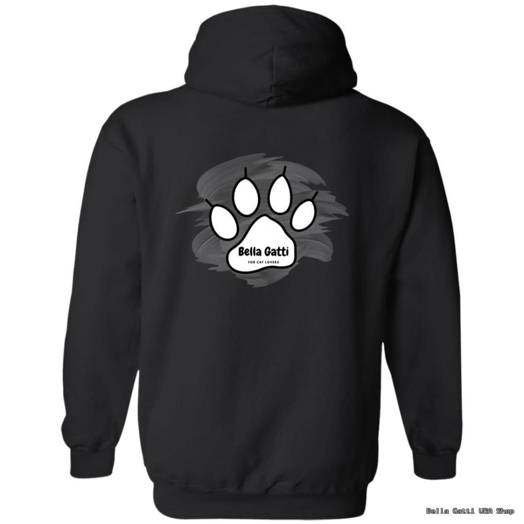 Black hoodie with cat paw design