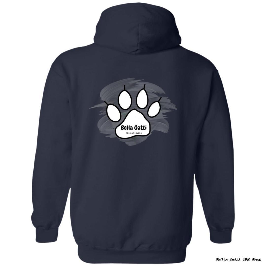 Hoodie with cat paw design on back.