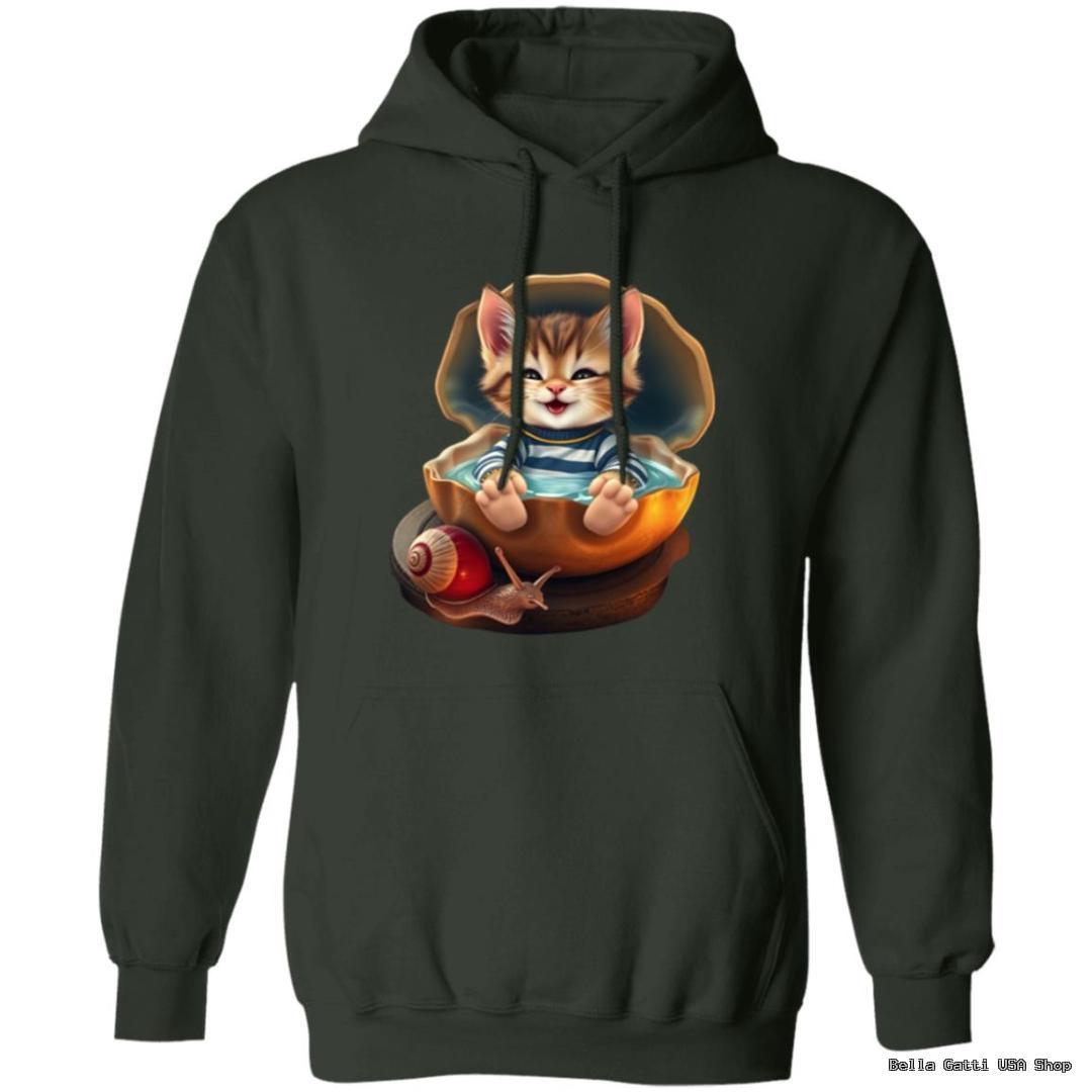 Hoodie with cartoon cat and snail design