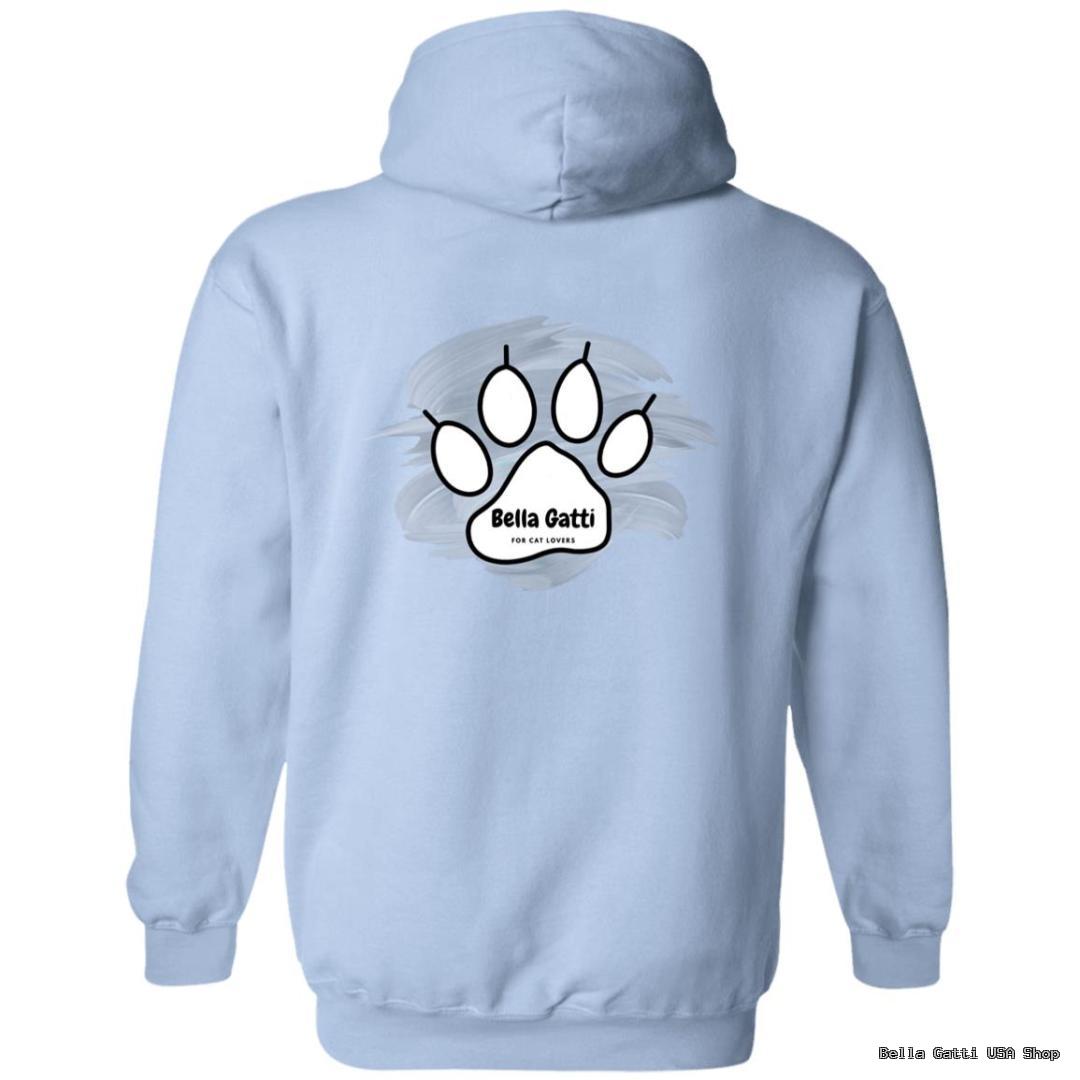 Light blue hoodie with paw print design