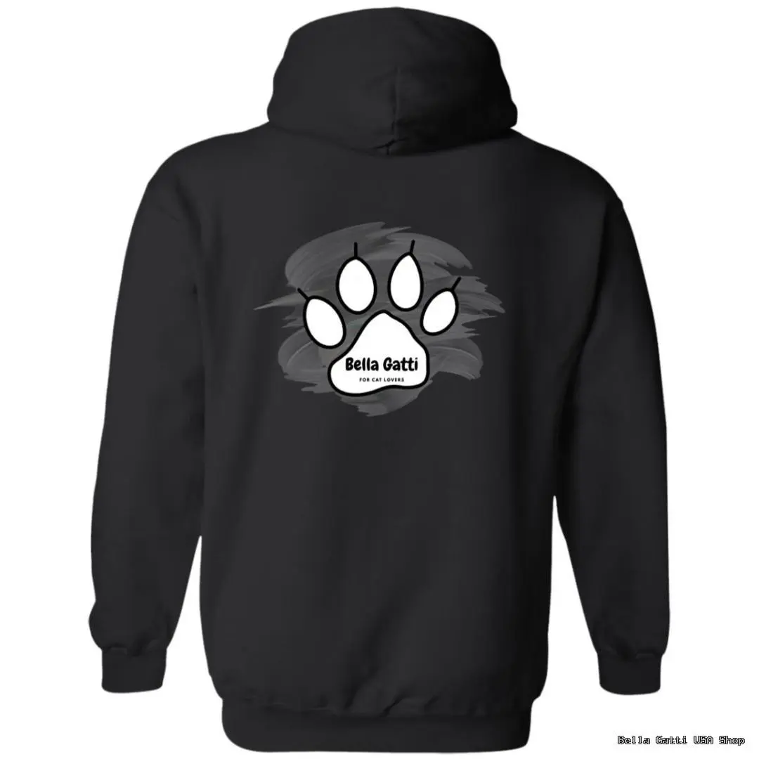 Black hoodie with cat paw logo