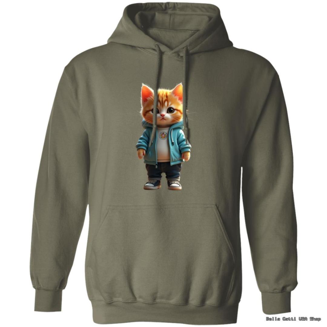 Hoodie with cartoon cat in jacket design