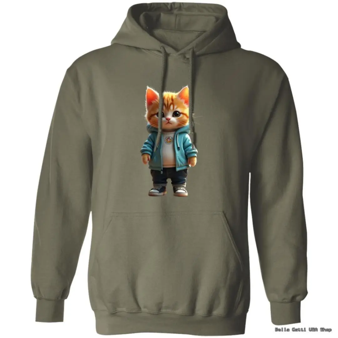 Hoodie with cartoon cat in jacket design