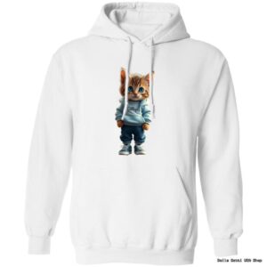 Hoodie with cute cat cartoon design