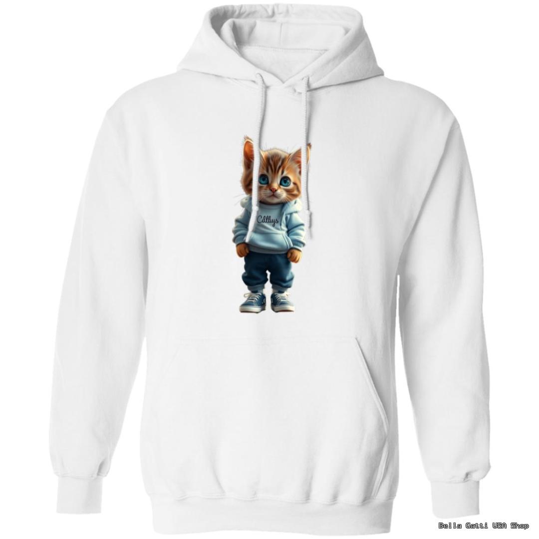 Hoodie with cute cat cartoon design