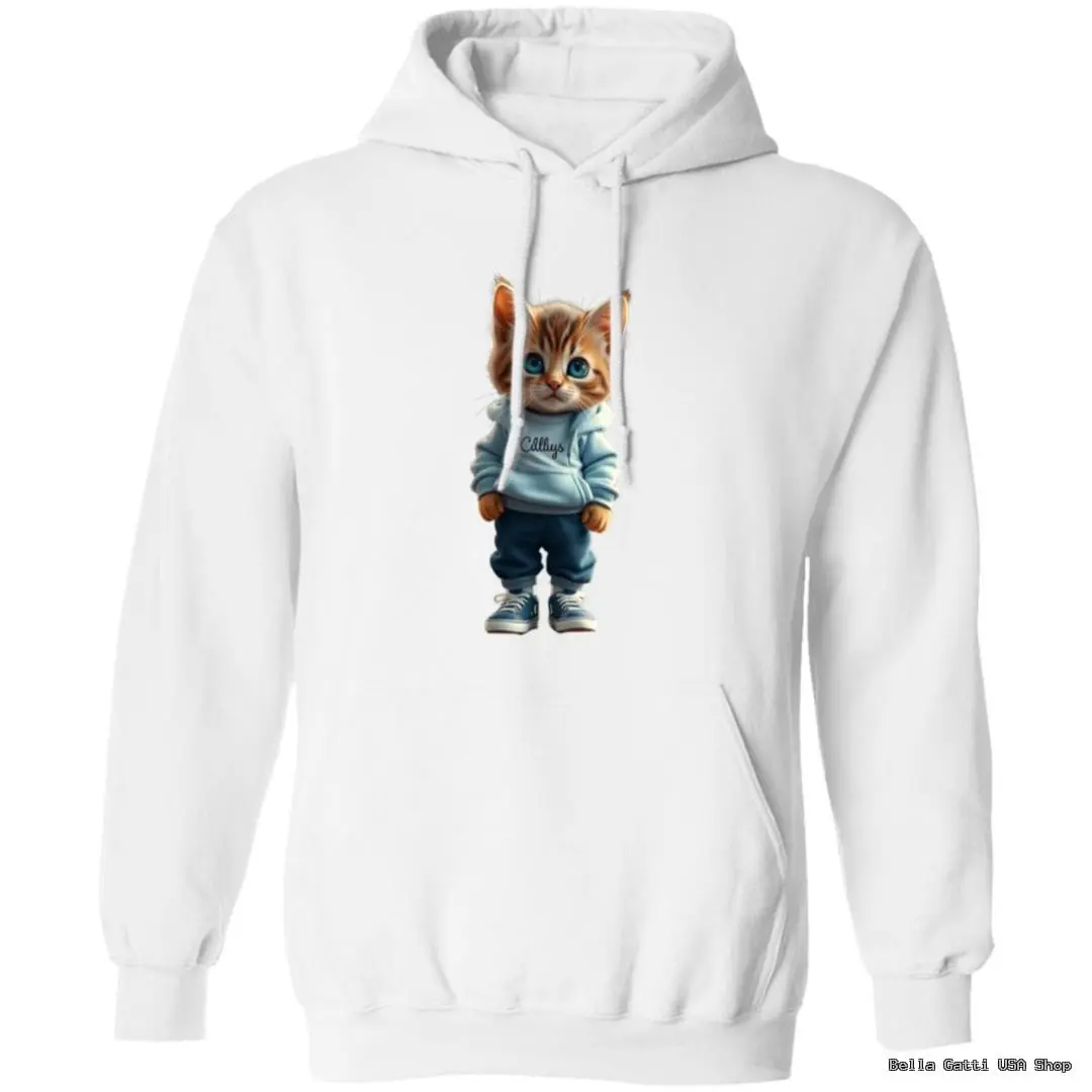 Hoodie with cute cat cartoon design