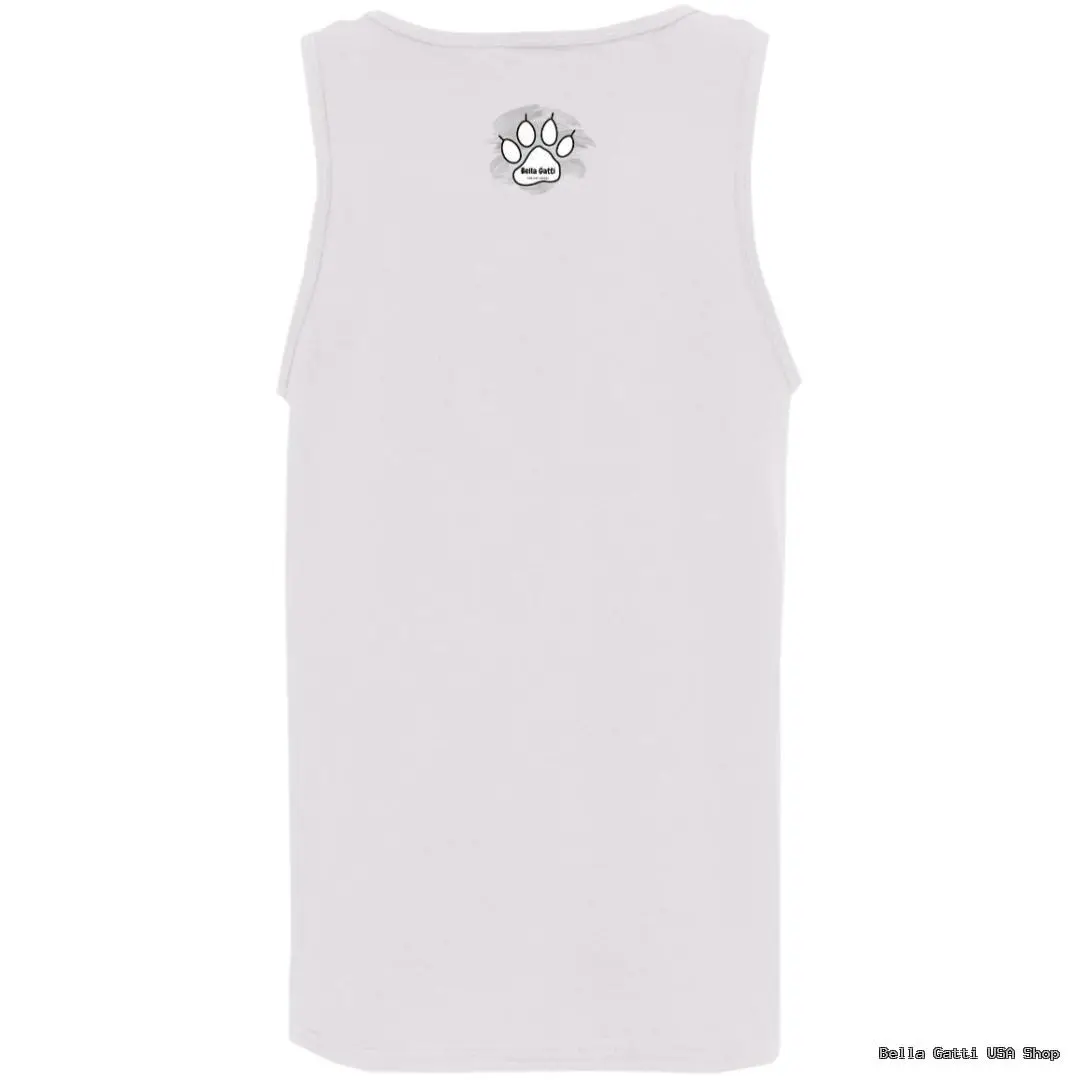 White tank top with paw print design.