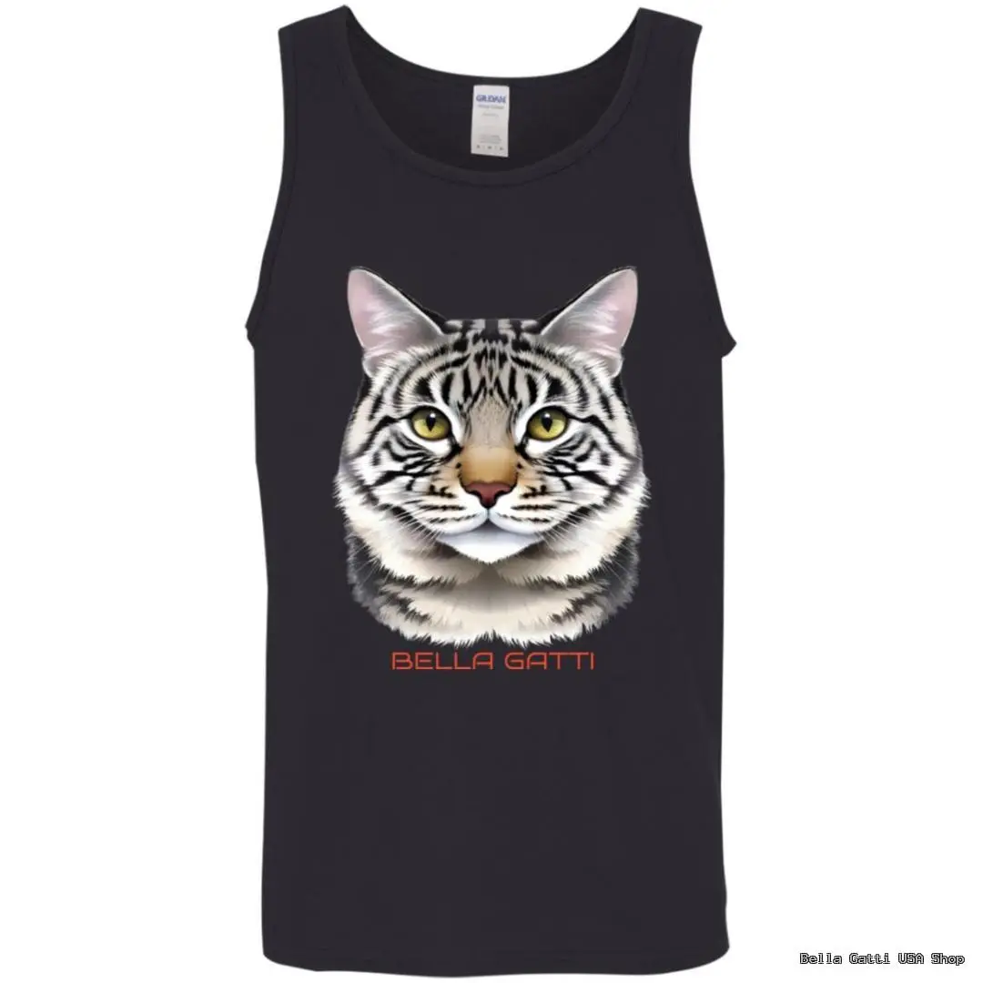 Black tank top with cat face design