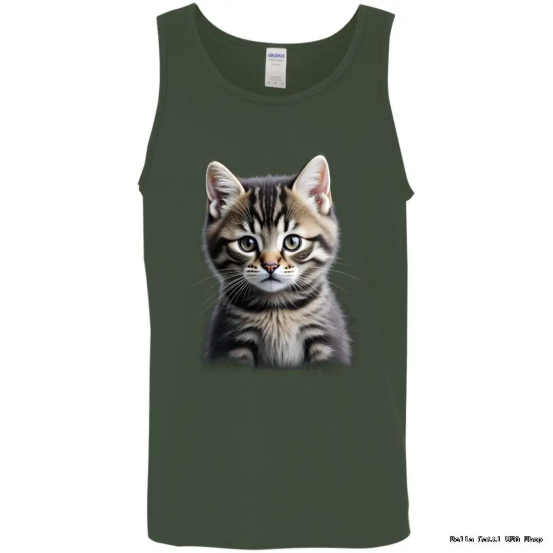 Tank top with cat print design.