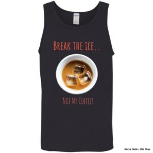 Tank top with coffee and ice cubes design