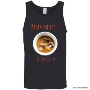 Tank top with coffee and ice cubes design