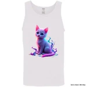 Colorful cat design tank top