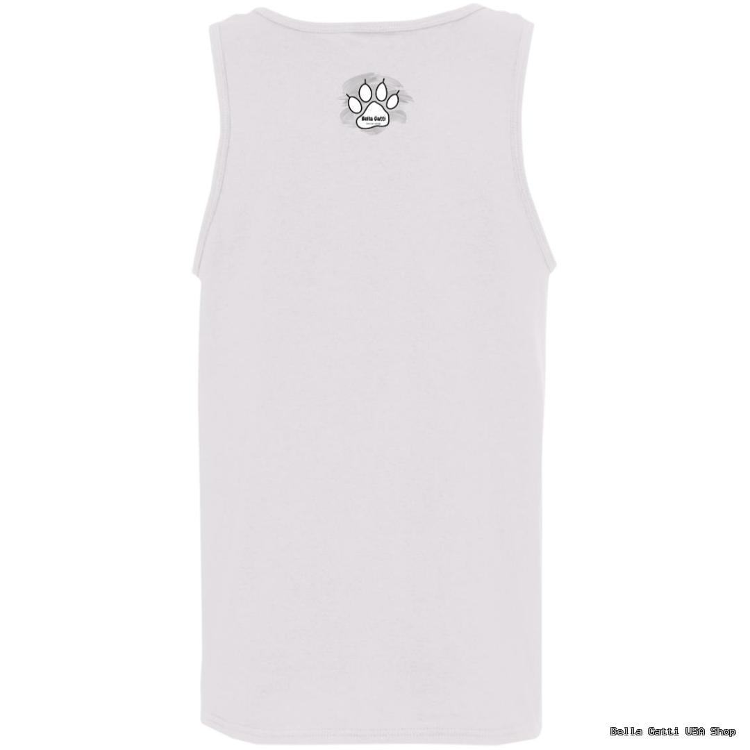 White sleeveless shirt with paw print design