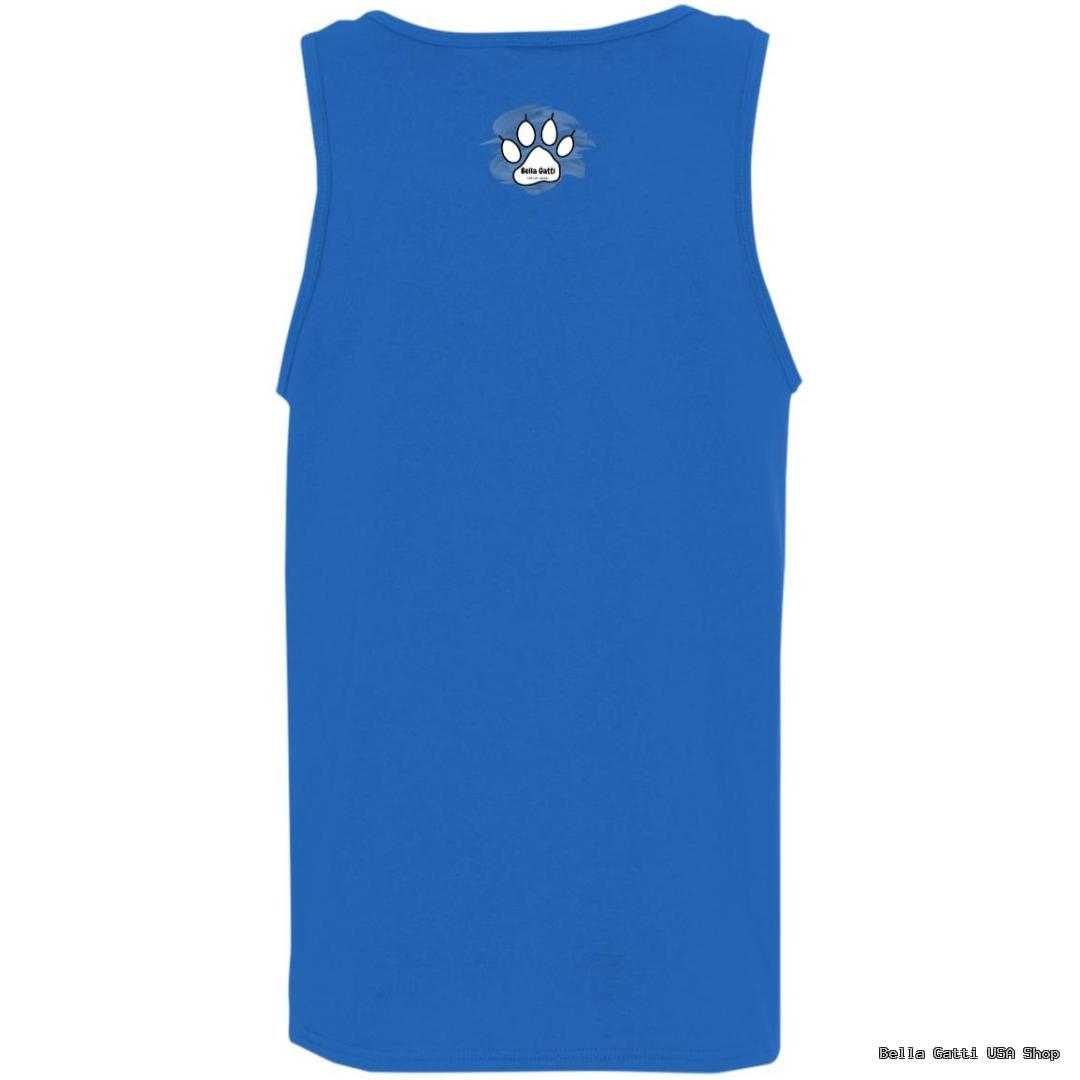 Blue tank top with paw print design