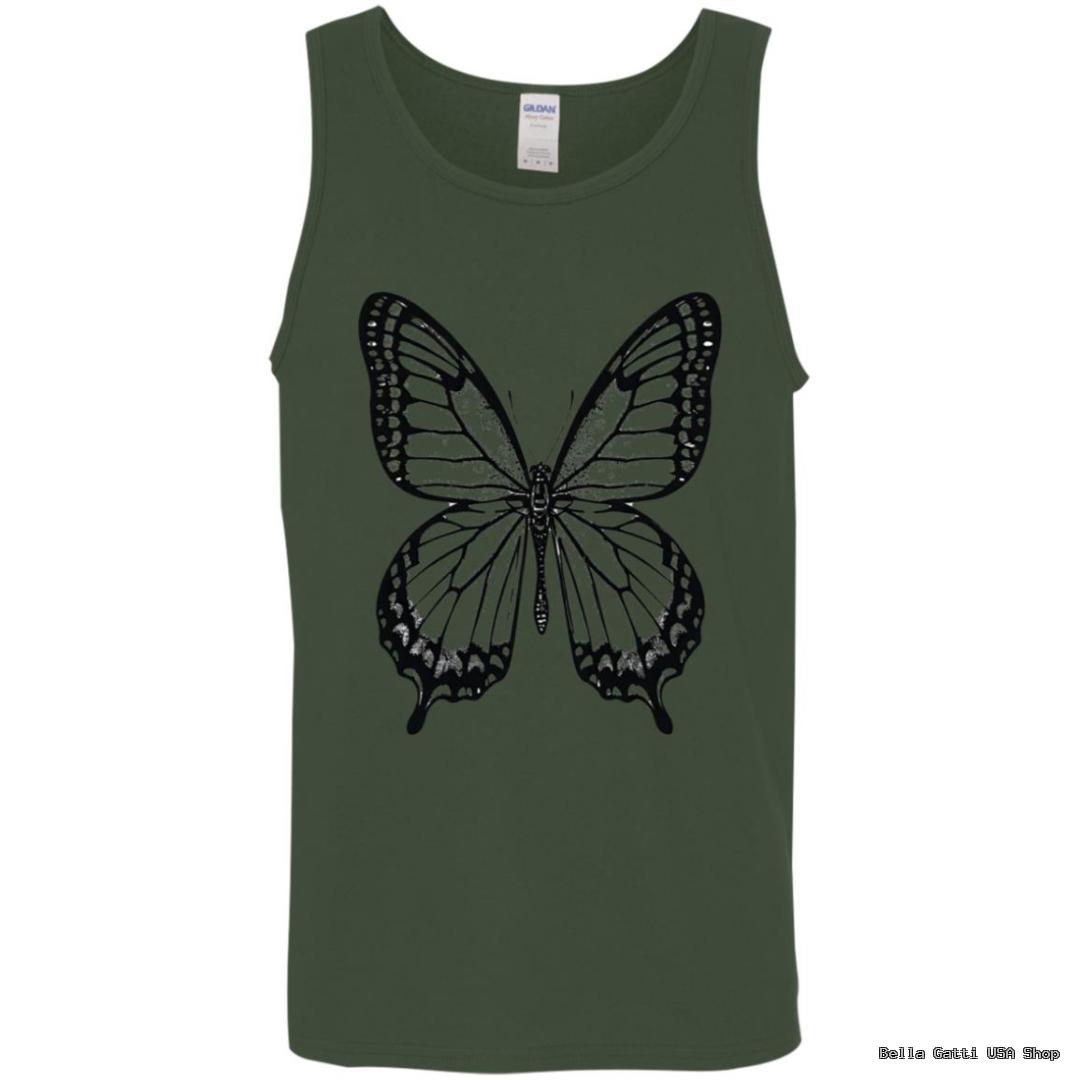 Green tank top with butterfly design