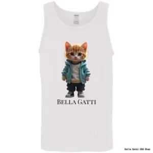 Tank top with cartoon cat wearing jacket