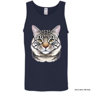 Tank top with cat face design.