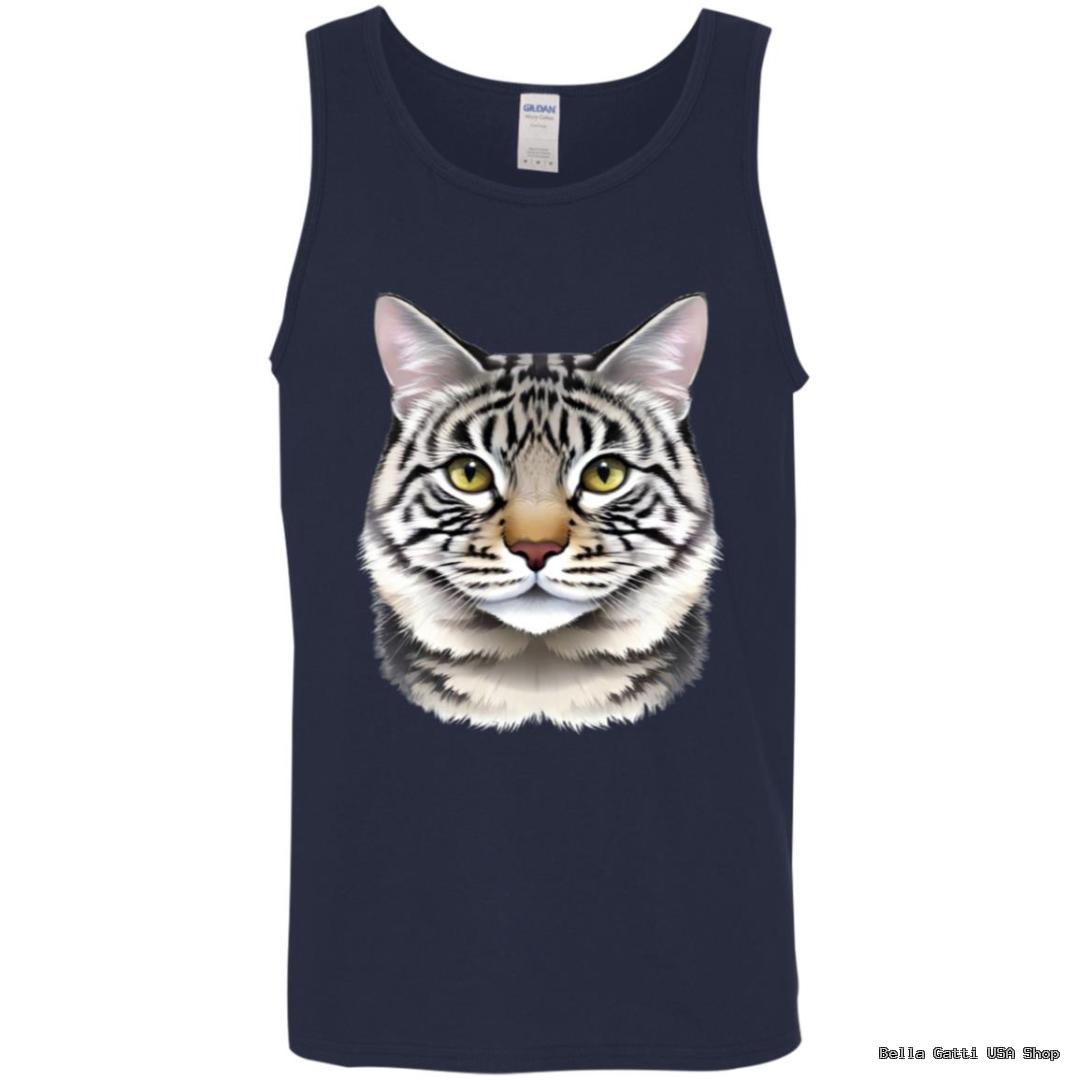 Tank top with cat face design.