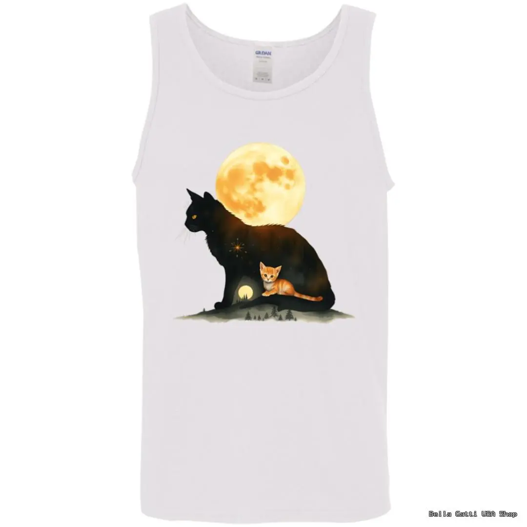 Tank top with cats and moon design